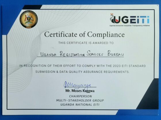 URSB Earns National EITI Compliance Certificate